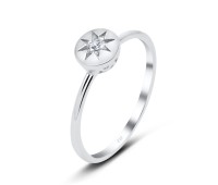 Star with CZ Designed Silver Ring NSR-3310